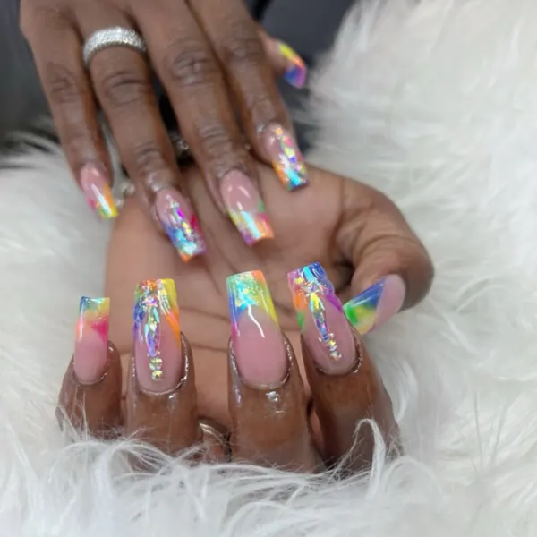 Rainbow nail art