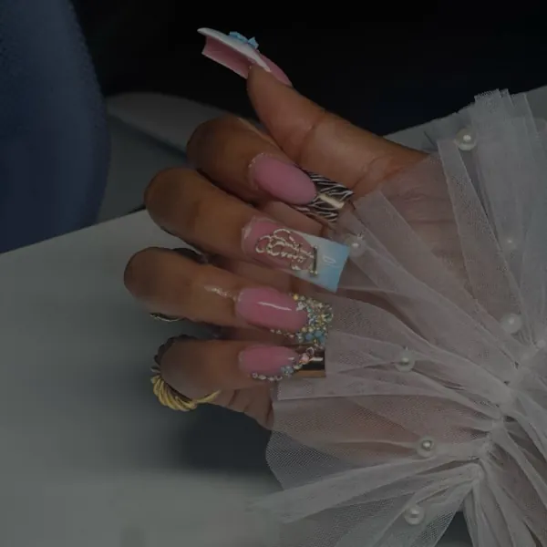 Pink ombré acrylics